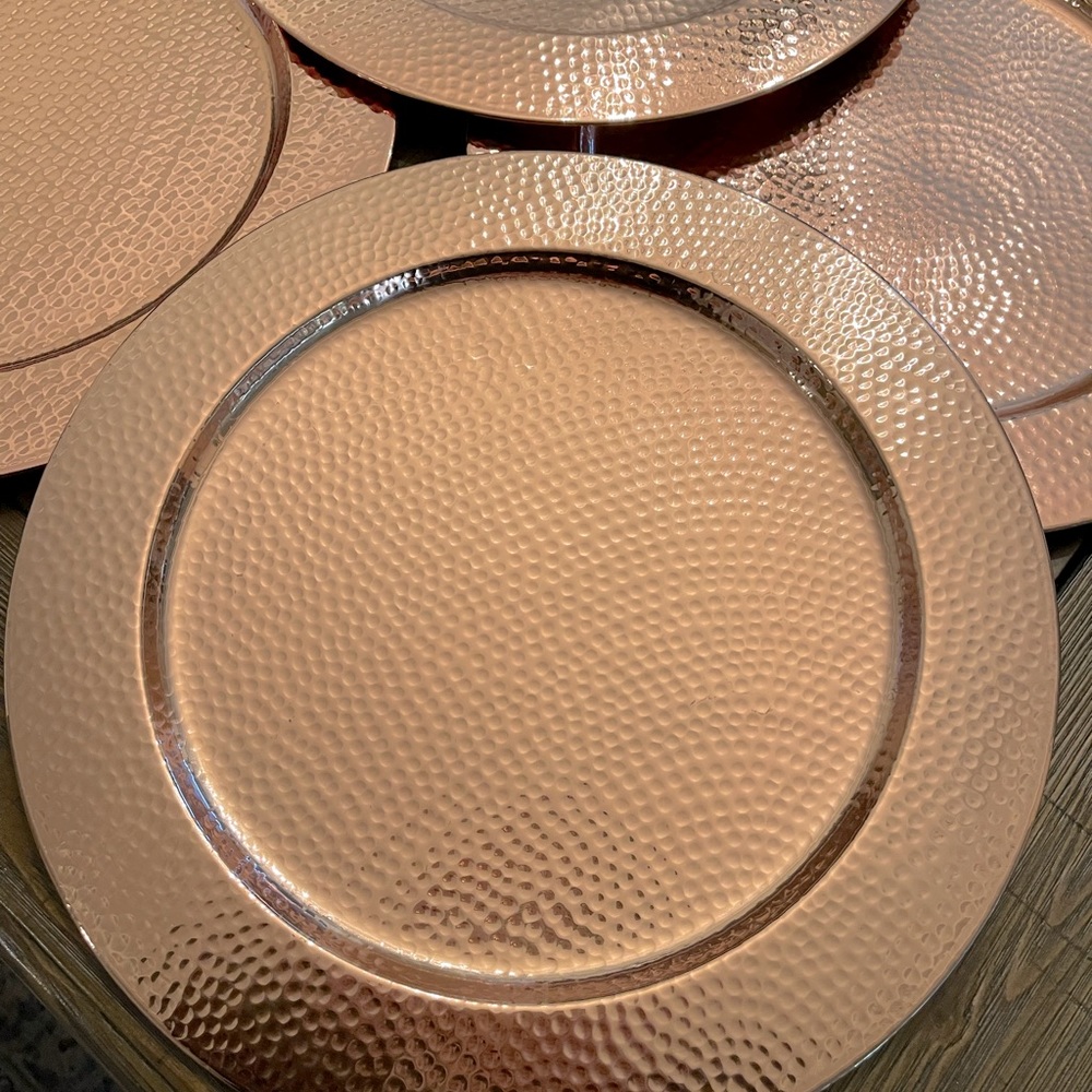 Williams-Sonoma Hammered Copper Chargers -set of 12